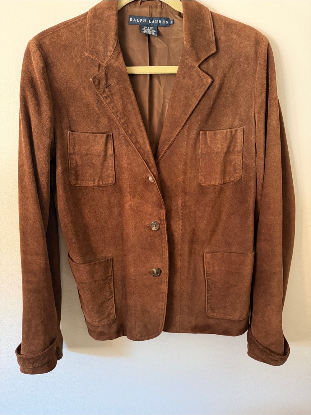 Vintage Ralph Lauren Suede Blazer Jacket in Chestnut